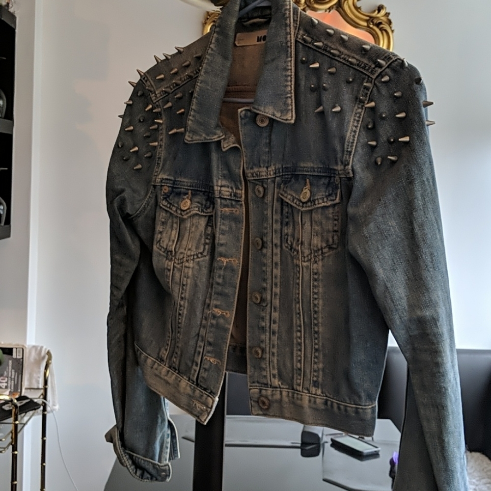 Topshop studded/spiked Jean jacket